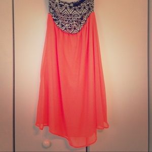 Strapless Aztec dress